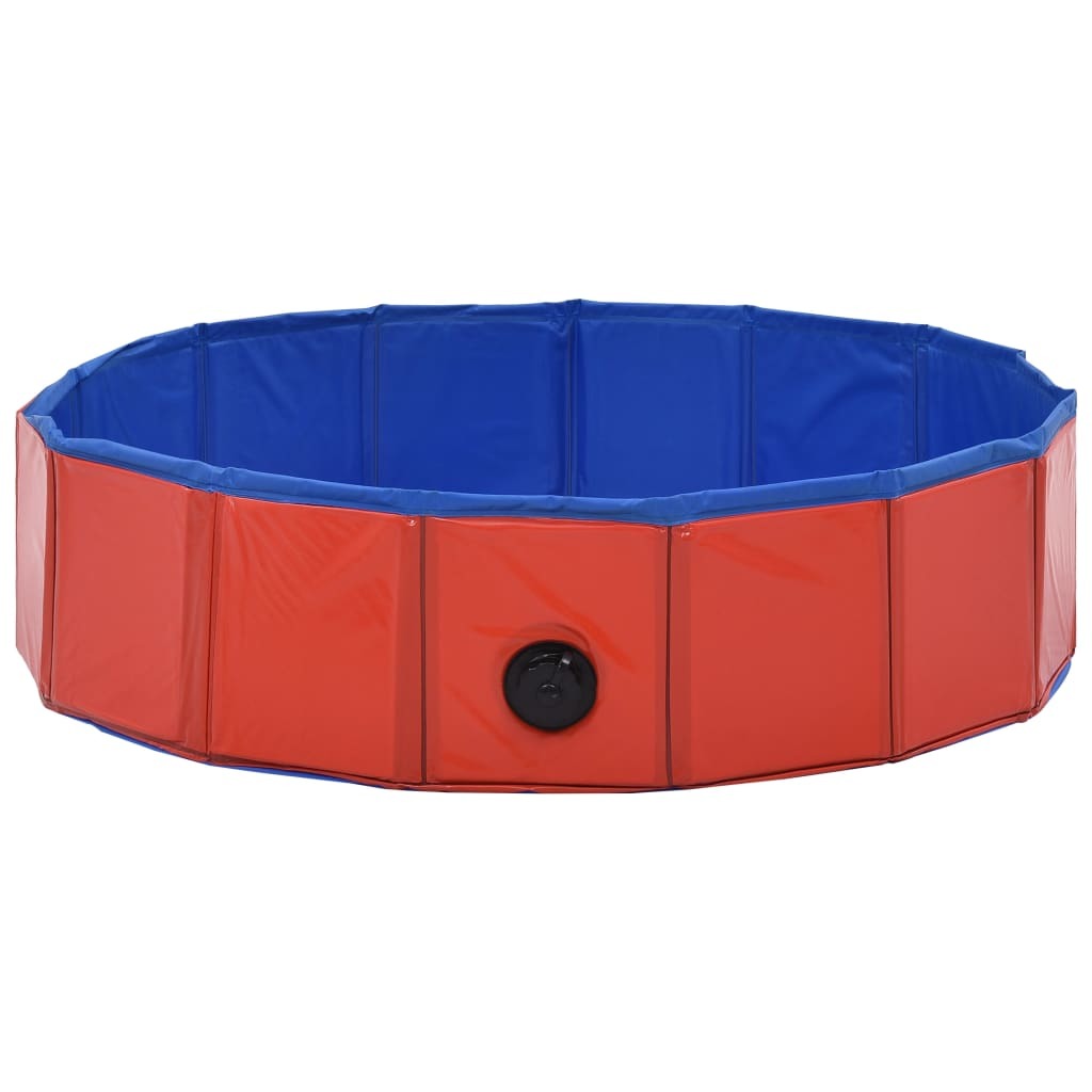 Foldable Dog Swimming Pool Red 31.5"x7.9" PVC Doba